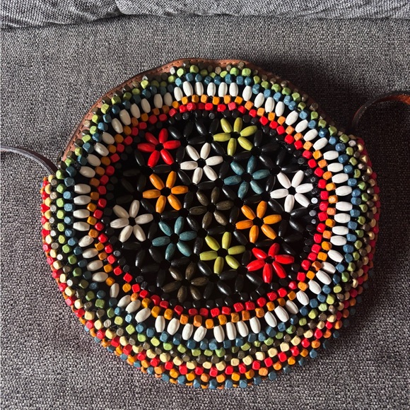Patricia Nash Multicolor Beaded Round Crossbody Bag - Picture 5 of 6